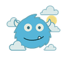Mostly cloudy